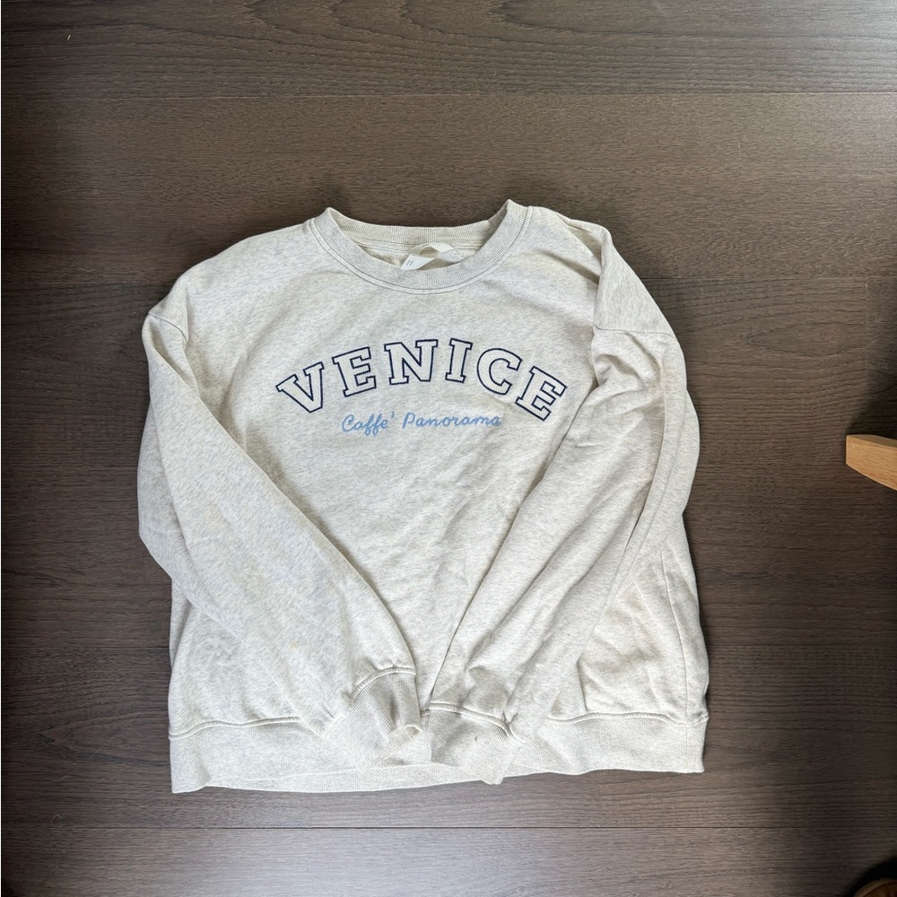 H&M Cream Crewneck Sweater Vintage Style